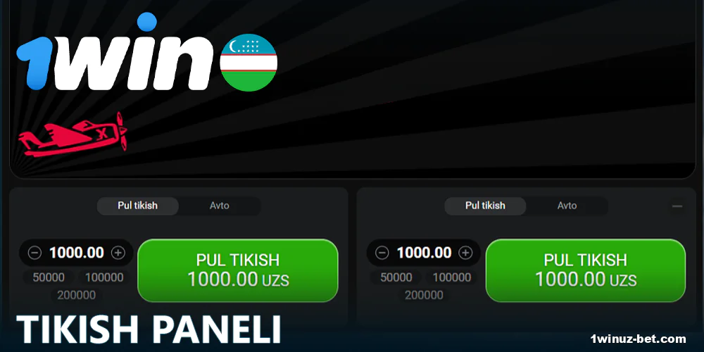 1Win O'zbekistondagi o'yinchilar uchun Aviator o'yinining demo rejimi.