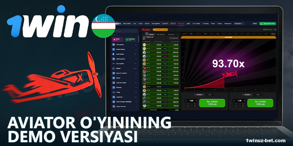 1Win O'zbekiston o'yinchilari uchun Aviator o'yinida mavjud bo'lgan bonuslar.