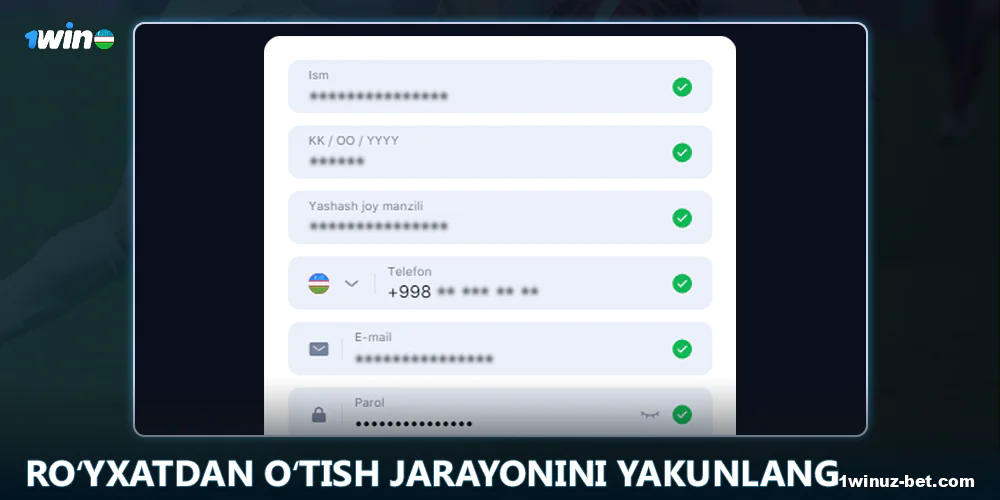 Shartlar va qoidalar bilan tanishing va 'Ro'yxatdan o'tish' tugmasini bosing.